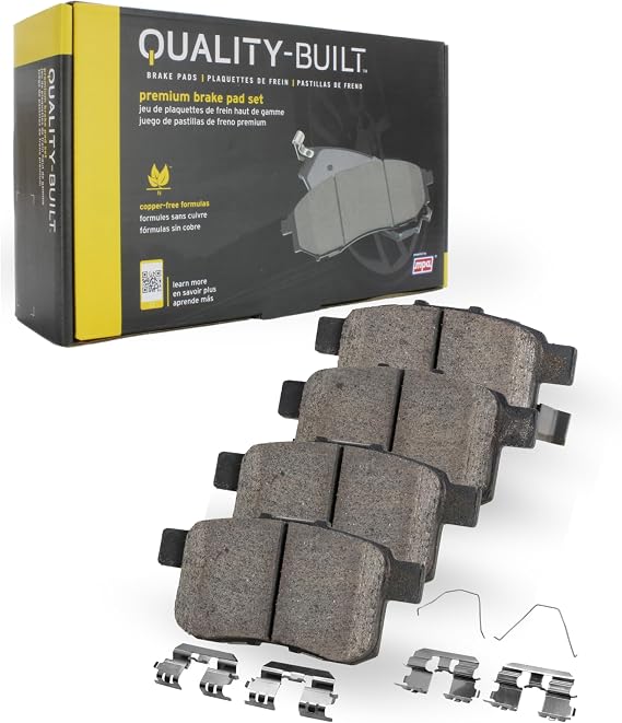 QUALITY-BUILT Rear Ceramic Brake Pads, Premium 1001-0868C, Compatible with 2001-2017 Chrysler/Dodge/Jeep/Mitsubishi (200,Avenger,Caliber,Cirrus,Compass,Endeavor,Grandis,Lancer,Montero,Montero Sport)