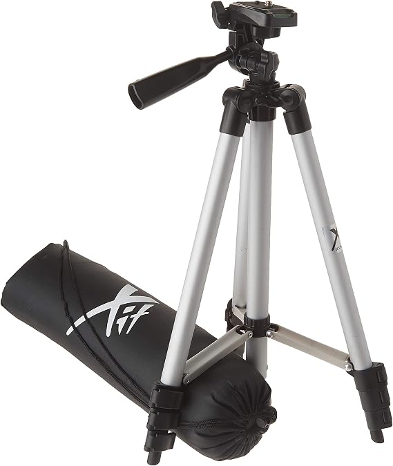 50 Inch Aluminum Camera Tripod with 3-Way Pan Head & Quick-Release Plate Lightweight DSLR & Mirrorless Tripod with Bubble Level for Photography & Video