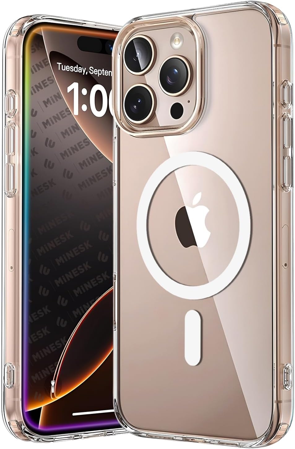 Origin Series Premium Quality Magsafe Compatible Case for Minesk iPhone 16 Pro Crystal Clear Super Transparent Material and Thinned 3D True Magnetic Circle 16 Pro