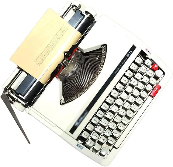FAIRYT Mechanical English Typewriter, Old-Fashioned Traditional Portable Manual Typewriter, for Notes or Letters or Creative Writing, Writers Literary Gift,White