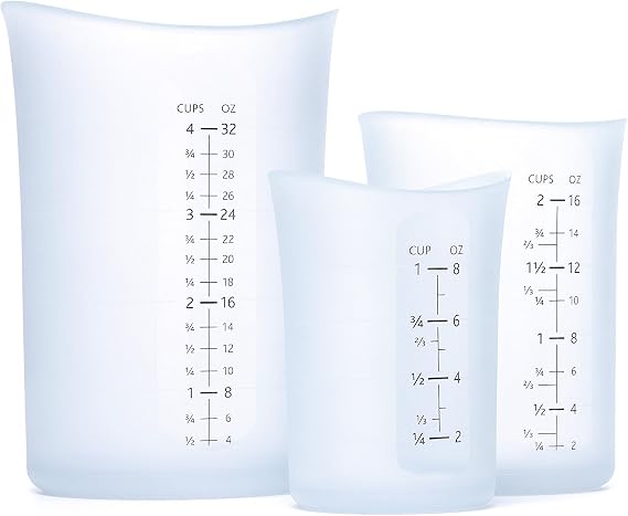 iSi Basics Measuring Cup Silicone Flexible, set of 3, Off-White