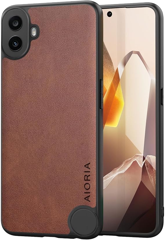 for Nothing CMF Phone 1 Case Simple Classic Fashion PU Leather Phone Case Brown, for Nothing CMF Phone 1