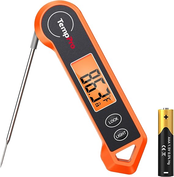 Thermopro TP19H Su Geçirmez Dijital Et Termometresi, Otomatik Dönen Işıklı Ekran, Hareket Sensörlü Hızlı Okuyan prob | Anında Oku Gıda Termometre Hareket Wake Barbekü Izgara Yağ Fry Şeker, Erkekler için Hediyeler Baba Koca (Önceden ThermoPro)