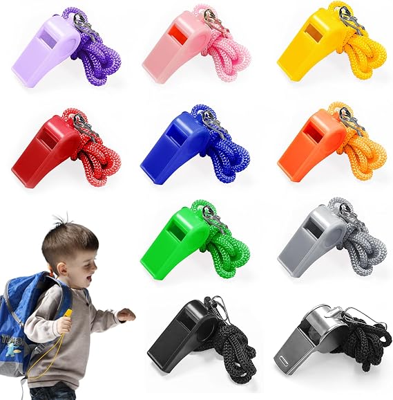 Whistle Pack of 10 Referee Whistles Sports Whistles Sports Whistles Football Whistles Referee Whistles with Lanyard for Trainer Dog Training
