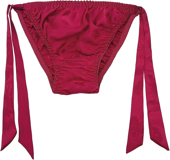 Women Silk Panties Lightweight Briefs Smooth Breathable Satin Bikini,Sexy Tie-Side Underwear Daily Fit Comfort