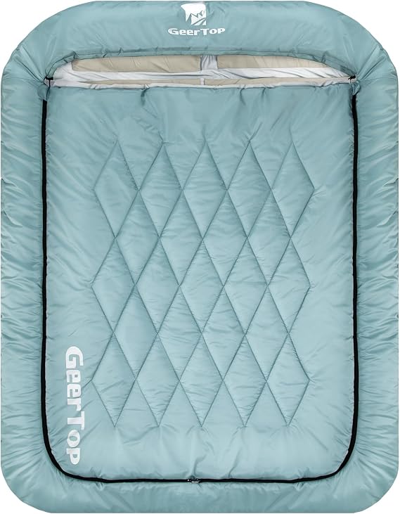 GEERTOP Double Sleeping Bag with Blanket, Queen Size for Couples & Adults