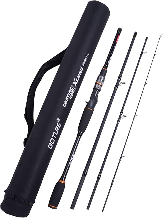 Goture 4-Piece Travel Carbon Fishing Rod M/MH Action 6.6-12ft Multi-Colors | Goture multi-spec travel fishing rods adopt upgraded high-grade carbon fiber blank with premium Fuji line guides