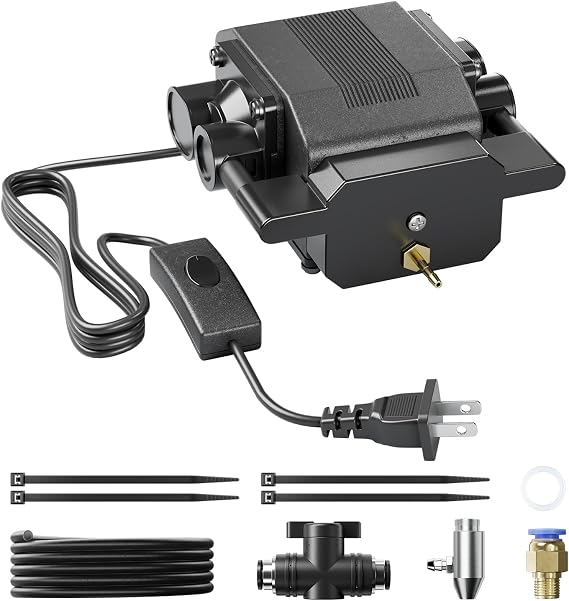 Laser Engraver Air Assist kit for RAY5 10W/20w Large Airflow, Adjustable Airflow of 10-30L/min, for CNC Cutting and Laser Engraving, Remove Smoke and Dust Protect Laser Lens Low Noise