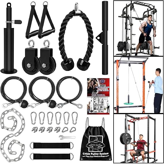 Pulley Cable Machine Lat Pull Down Cable Forearm Wrist Trainer Rope Cable Accessory for LAT Pulley System Arm Muscle Training
