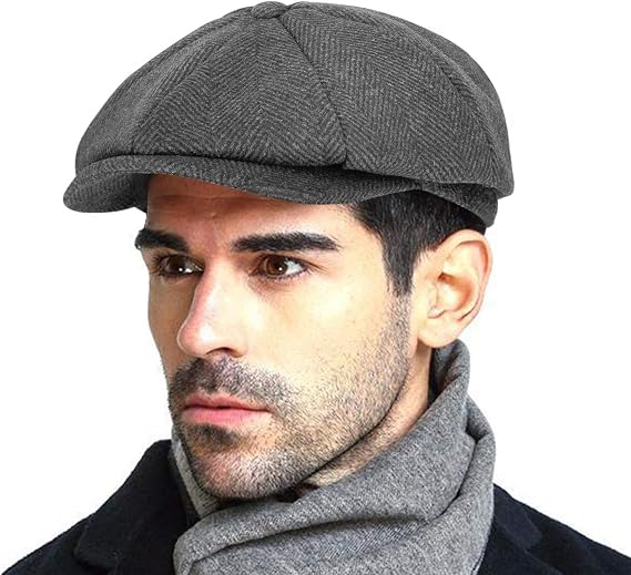 Fashion Mens Classic Newsboy Gatsby Hat Blend Wool Vintage Flat Ivy Cabbie Cap Boyfriend Gifts(Medium/Large/X-Large)