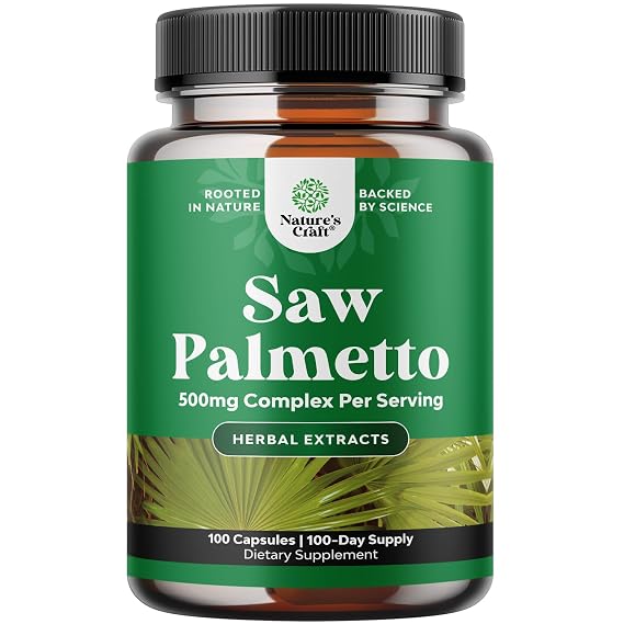 Saw Palmetto for Men Prostate Support - 500mg per Serving - 100 Capsules