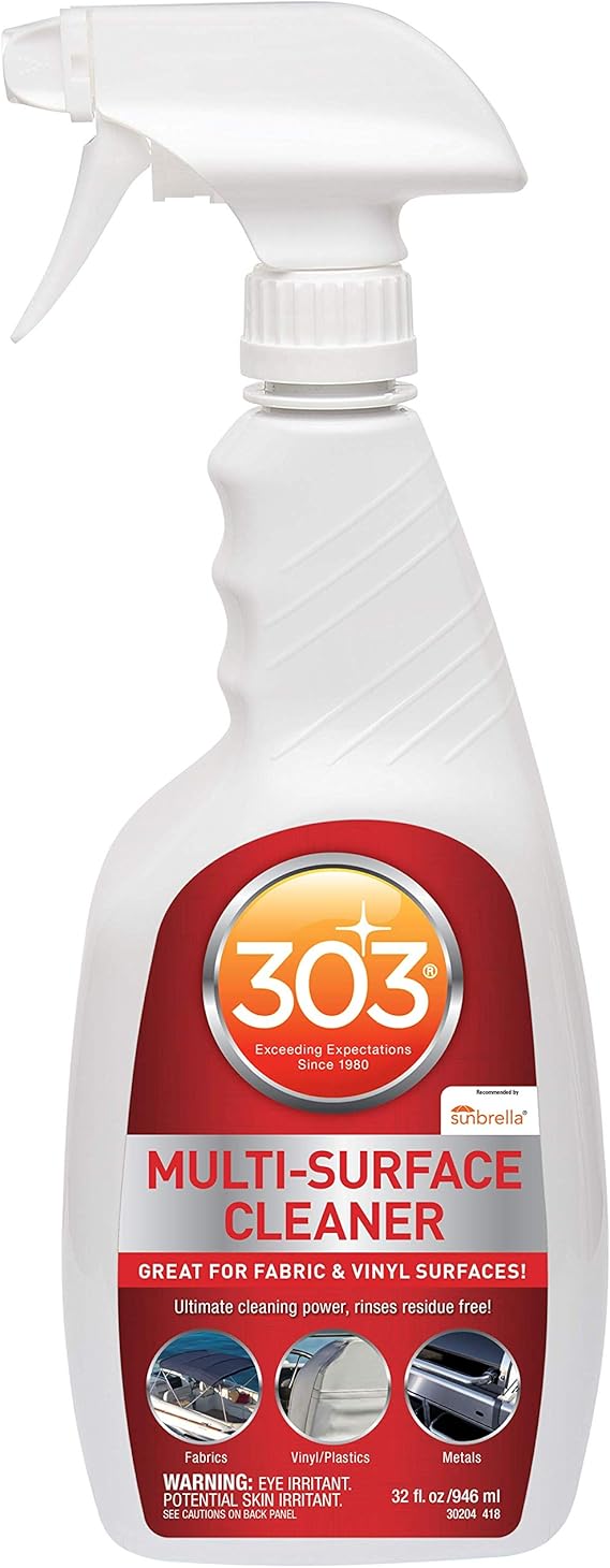 303 Products Marine Multi-Surface Cleaner, Boat Cleaner Spray for Vinyl, Canvas & Upholstery Removes Dirt & Grime, Sunbrella Recommended, 32 oz