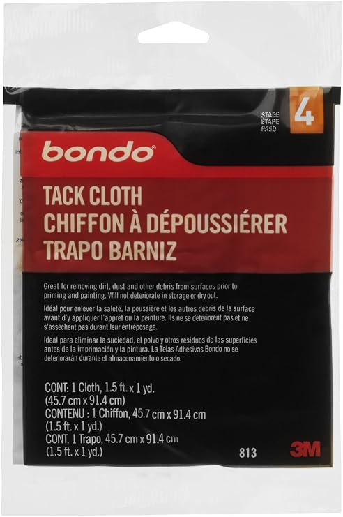 Bondo Tack Cloth, Great for Removing Dirt, Dust and Other Debris From Surfaces, 1 Cloth, 1.5 ft x 1 yd (813)