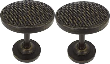 Set of 2 Woven Window Drapery Medallion Holdbacks, Curtain Tiebacks, Wall Hook, Tassel Holder, Bronze