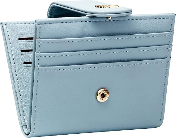 Badiya Small Wallets for Women Bifold Multi Card Case Wallet Slim Credit Card Holder with Zipper Coin Purse