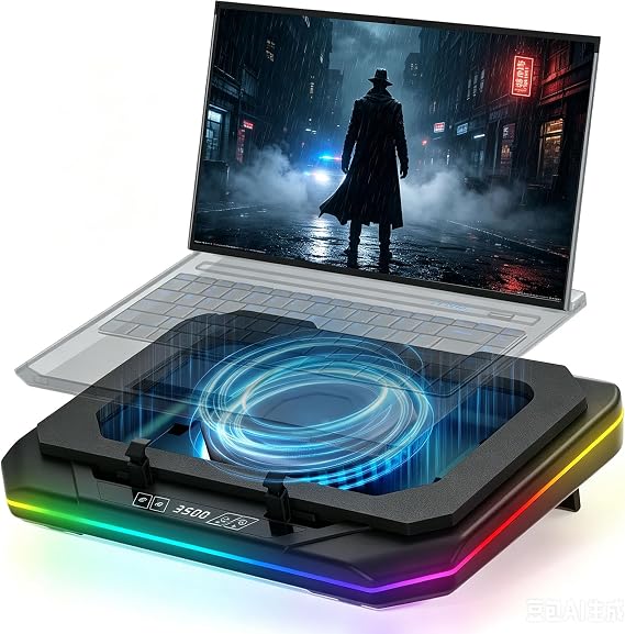 Cooling Pad for Asus ROG Zephyrus G16 G14 G15 M16 M15 S S17 ROG Flow X16 | Zephyrus Duo 16 15 Gaming Laptop,with Powerful Turbo Cooling Fan Can Fast Cooling, 6 RGB Light Mode,Touch Start