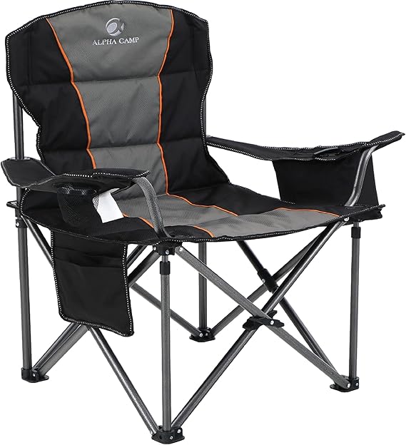 ALPHA CAMP Oversized Camping Folding Chair Heavy Duty Camping Chair