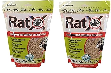 2 Pack RatX All-Natural Non-Toxic Rat and Mouse Killer Pellets, 3-Pound Bags