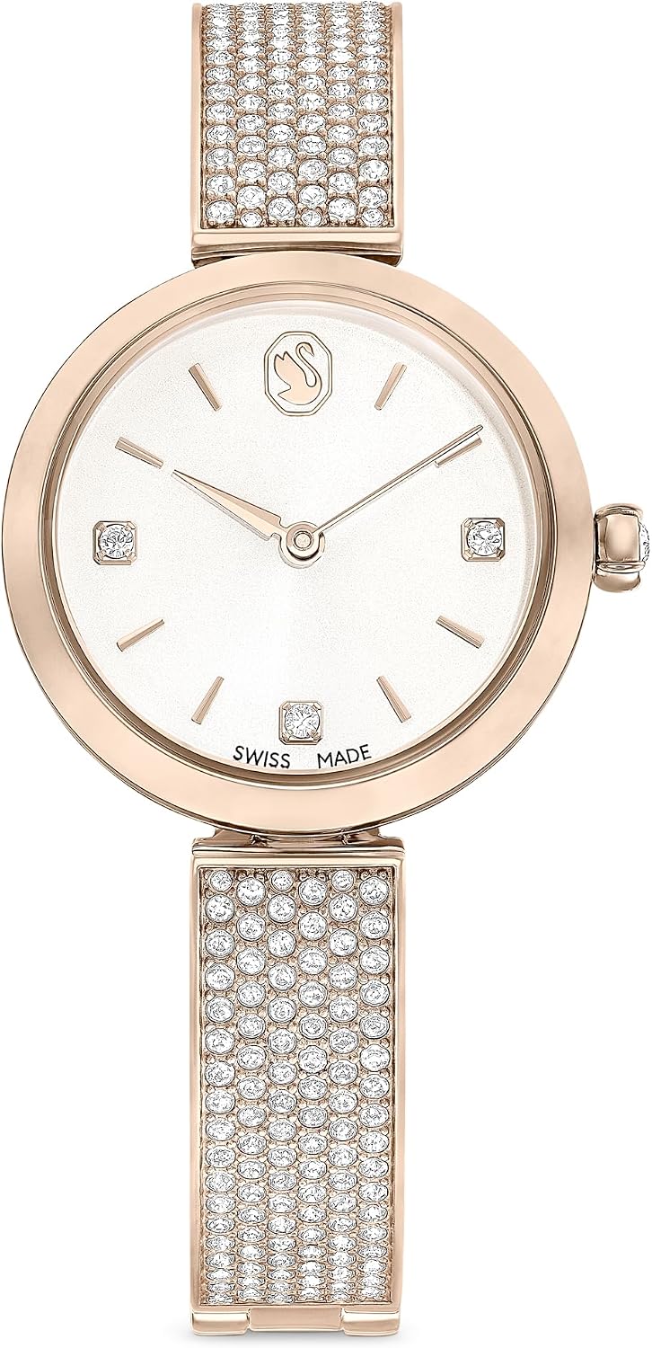 Swarovski Illumina Watch, Swiss Made, Metal Bracelet, Gold Type, Champagne Gold Tone Finish