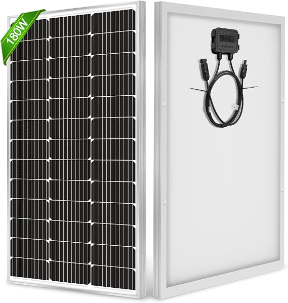 WERCHTAY Watt Solar Panel, High-Efficiency Monocrystalline PV Module, Half-Cut Technology Solar Panel 12V/24V for RV Marine Rooftop Farm Battery and Other Off-Grid Applications