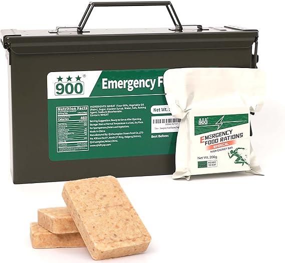 Emergency Food Rations, 20 Year Shelf Life High Energy Biscuits, 12 Packs