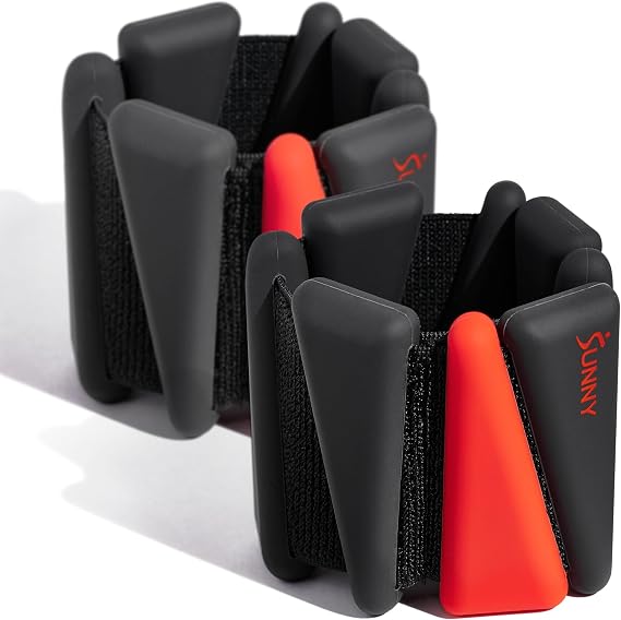 Sunny Health & Fitness Adjustable Silicone 1-2LB Pair Wrist & Ankle Weights | Light Everyday Resistance, Strength Training, Pilates, Cardio, Walking & Running, Sweat-Resistant, Skin-Friendly