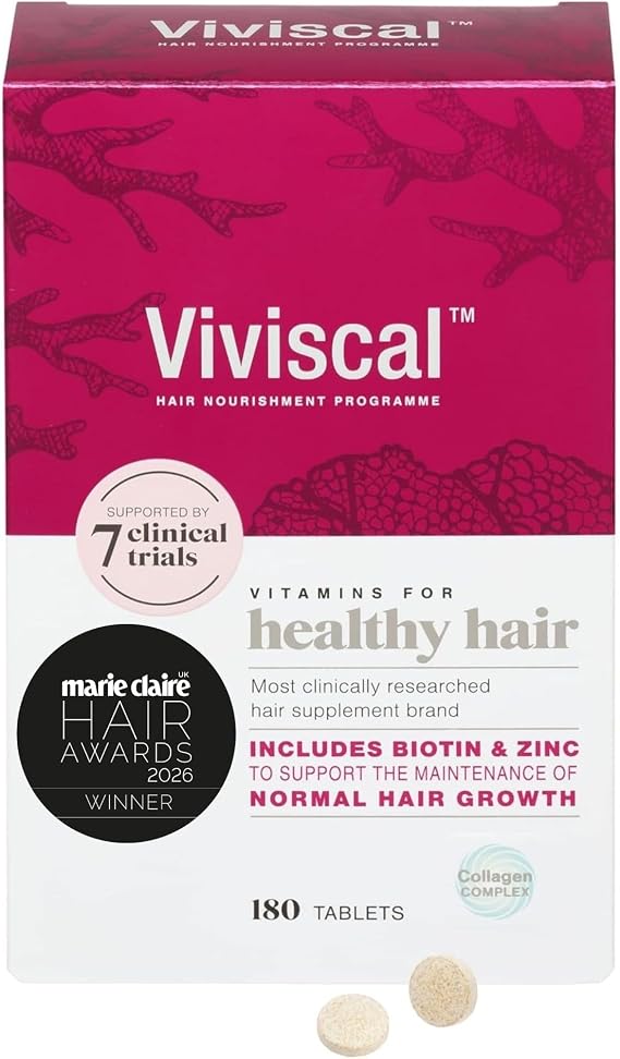 Viviscal Biotin Hair Supplement For Women, Pack of 180 Biotin & Zinc Tablets, Natural Ingredients with Rich Marine Protein Complex AminoMar C, Contributes to Healthy Hair Growth (3 Month Supply)