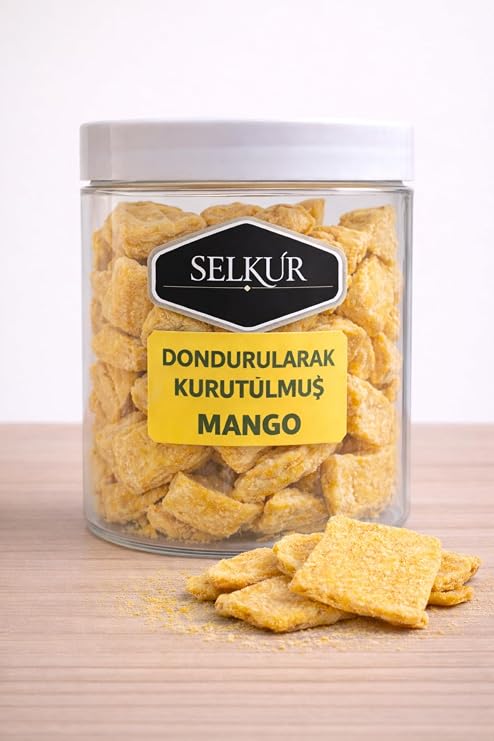 SELKUR Dondurularak Kurutulmuş Mango 50GR(KAVANOZDA)