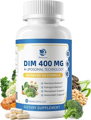 Lukaree DIM Supplement 400MG for Women - 12 in 1 Liposomal Dim Capsules- with Black Cohosh, Soy Isoflavones & Alpha Lipoic Acid, Vegan, 60 Ct.