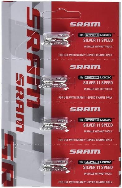 SRAM Powerlock 11sp Chain Connector, Silver, Card of 4