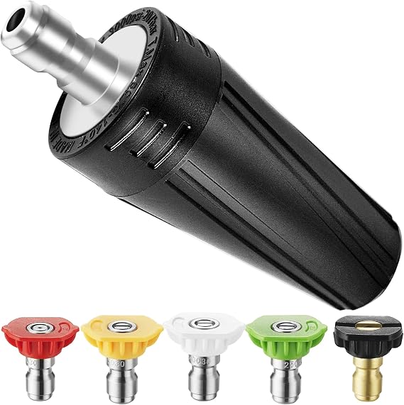 Pressure Washer Turbo Nozzle 5 Spray Tips, 3400 PSI 4.0 GPM