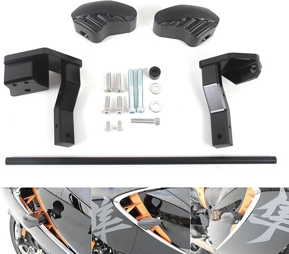 Black No Cut CNC Frame Sliders Crash Pads Compatible with Suzuki Hayabusa Gen 3 GSXR1300R 2021-2026