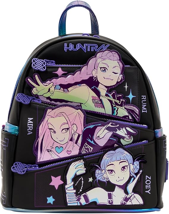 Loungefly KPop Demon Hunters HUNTR/X Mini Backpack with Photo Card Charm