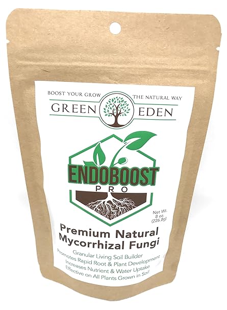GreenEden EndoBoost Pro Mycorrhizal Fungi (7 Species) - Premium Endomycorrhizae Root Enhancer - 8oz. - Organic Microbial Inoculant - Living Soil Builders