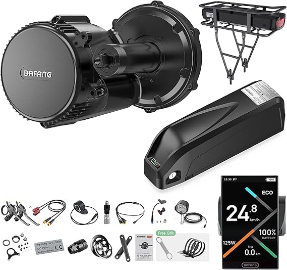 BAFANG 48V 750W Mid Drive Kit - BBS02B CAN Bus Electric Bike Conversion Kit Ebike Conversion Kit for 68-73/100MM Mountain Bike Road Bike with Ebike Display & Battery (Optional)