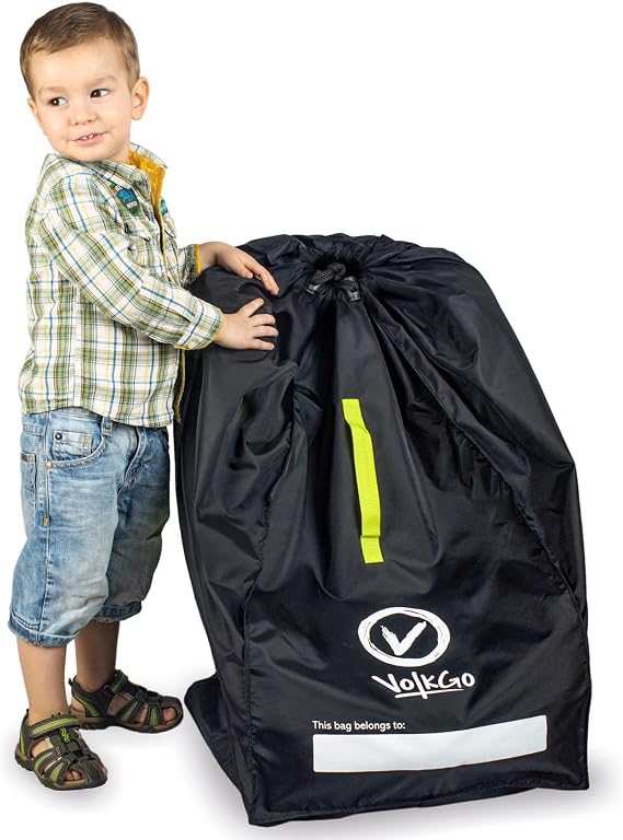 V VOLKGO Car Seat Travel Bag For Airplane with Carrying Handles, No Shoulder Straps, Car Seat Bags for Air Travel Carseat Travel Cover, Carseat Travel Bag Cover for Airplane Travel