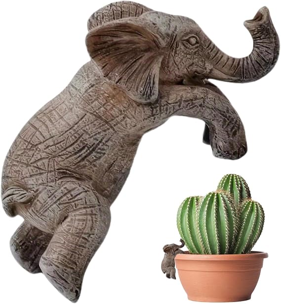 Blumenkasten-Figur Elefant Topfbügel in Elefantenform Topfranddekoration Elefanten-Topf-Dekoration Aufhänger Blumentopf für den Garten