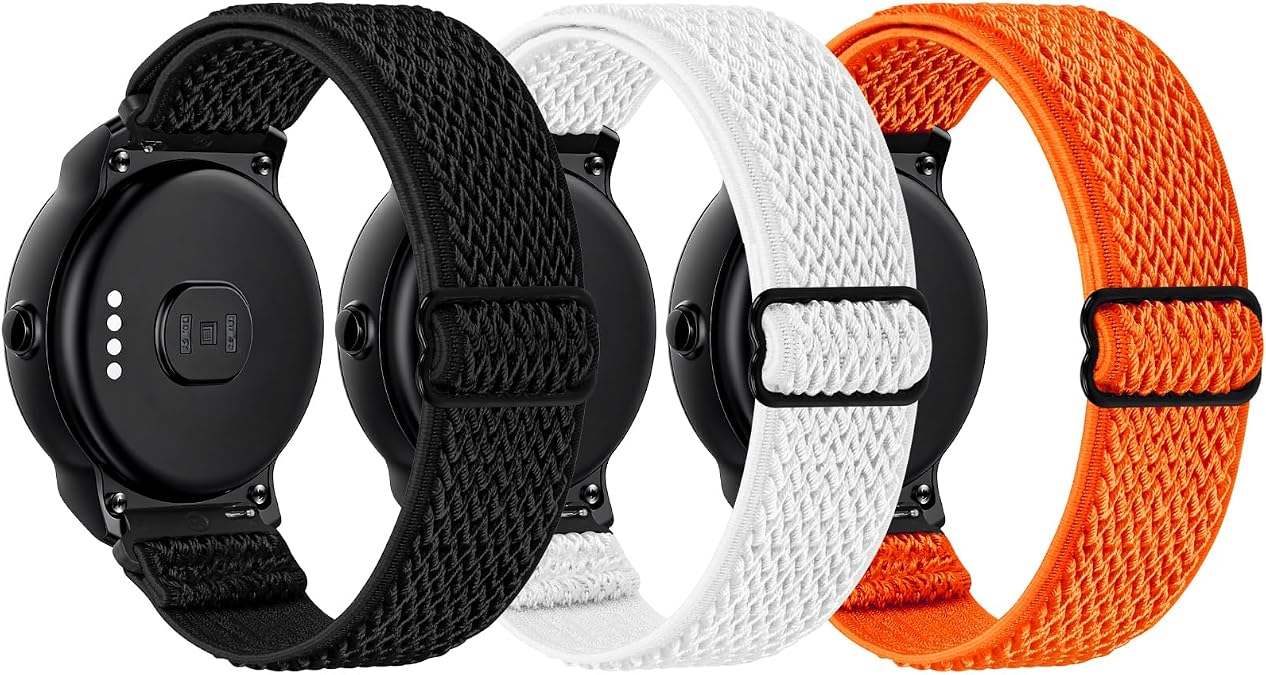 3 Pack Elastic Bands Compatible with amazfit helio strap/Fitpolo IDW19/IDW13 Smart Watch , Soft Sports 22mm Straps for ID208 Plus/IDW19/IDW16/IDW13/Veryfit IDW19/ENOMIR IDW19/MILOUZ IDW19/Gydom IDW19/Faweio IDW19/Hoowel IDW19/Amzhero IDW19/TOOBUR IDW19/Tensky IDW19/WNH IDW19 for Women Men