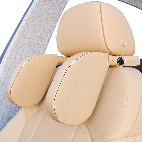 180 Adjustable Car Headrest Pillow, Beige