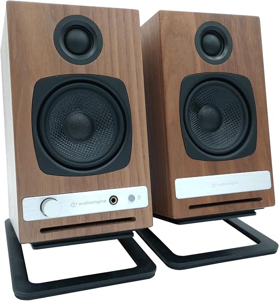 Audioengine A2 HD (HD3) Walnut Computer Speakers and DS1M Metal Stands