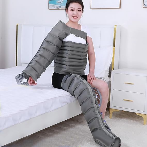 Pressotherapy Full Body Lymphatic Drainage Massager | 8 Cavity Electric Leg Air Compression Massager Machine, Recovery System Boots Leg Massagers for Circulation Relaxing Pressure Massage