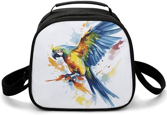 Lunch Box Lunchbag for Women Men Leakproof Cooler Tote Bags Flying Parrot Insulated Lunchbox Reusable Cute Lunch Pail Bag Cooler Lunch Container for Work Picnic Travel