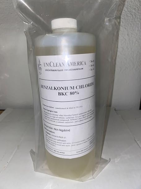 alkyldimethylbenzylammonium Chloride (ADBAC) - Benzalkonium Chloride BKC 80% - for Making Cleaning & Detergent - Made in Texas USA (Size: 128 FL OZ / 1GALLON)