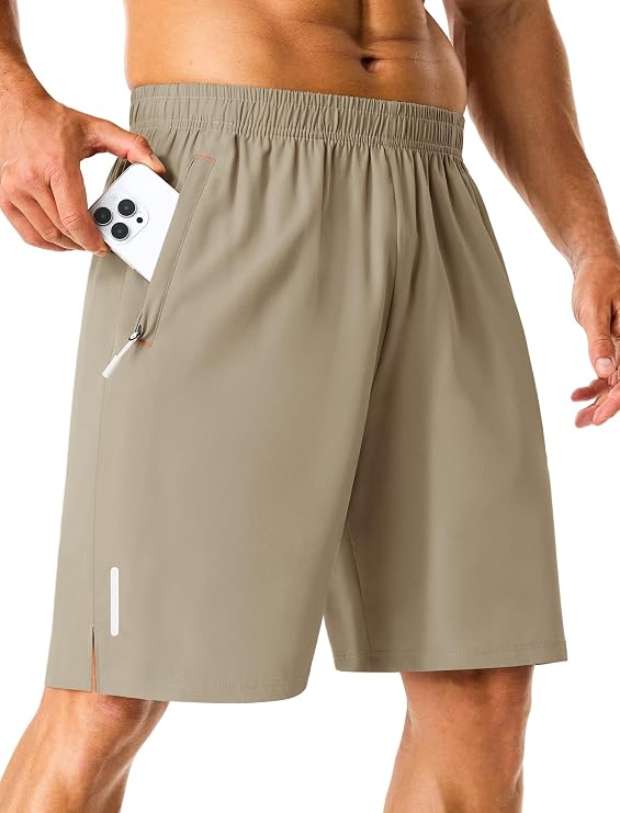 Men's Running Athletic Shorts 7" Quick Dry Zipper Pockets