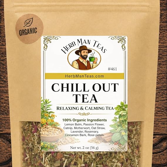 RELAXING TEA Traditionally Used for Calm, Relaxation & Peaceful Mood Support with Chamomile, Lavender & Passion Flower Premium Organic Loose Leaf Formulated by Master Herbalist Khabir
