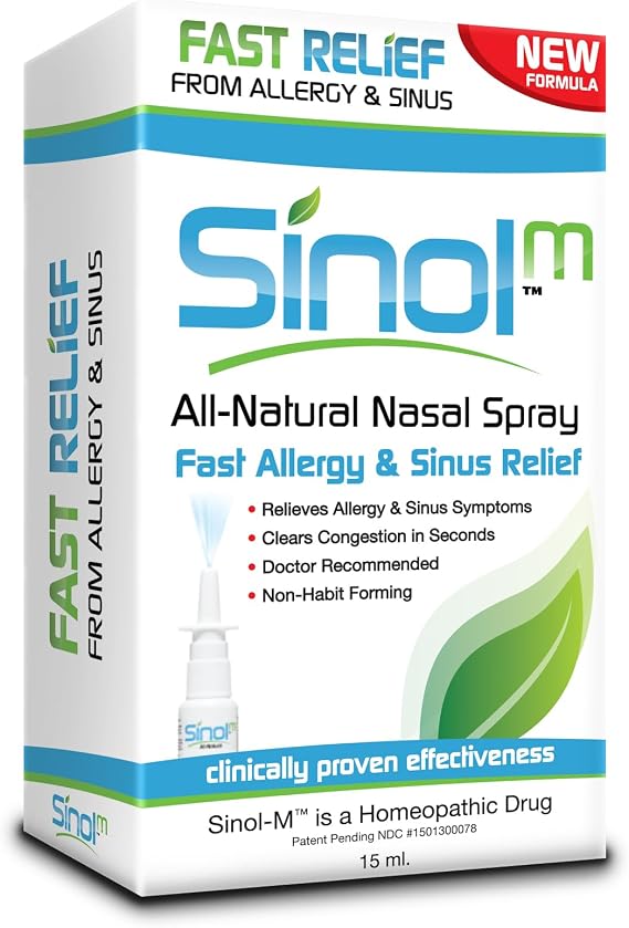 SinolM All-Natural Nasal Relief Spray, 15 ml