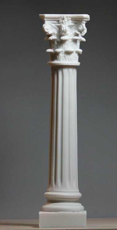 greekartshop Greek Column Corinthian Order Pillar Architecture Decor Alabaster Sculpture 10.2