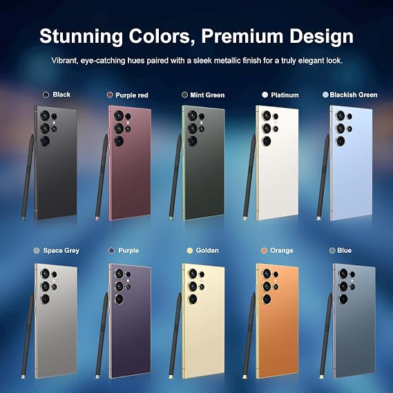 I24 Ultra Unlocked Smartphone, 12GB + 512GB, 6.82" HD+ Screen, Android 14, 6800mAh Battery, 108MP + 48MP Camera, 5G, Face ID, Fingerprint Lock, Dual SIM, Built-in Pen