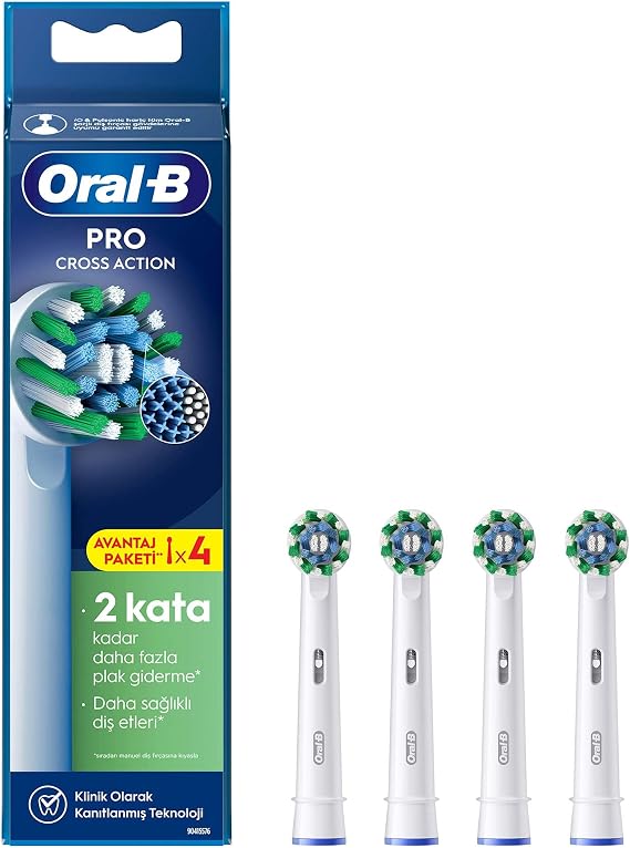 Oral-B Cross Action X-Filament Şarjlı Diş Fırçası Yedek Başlığı 4 Adet
