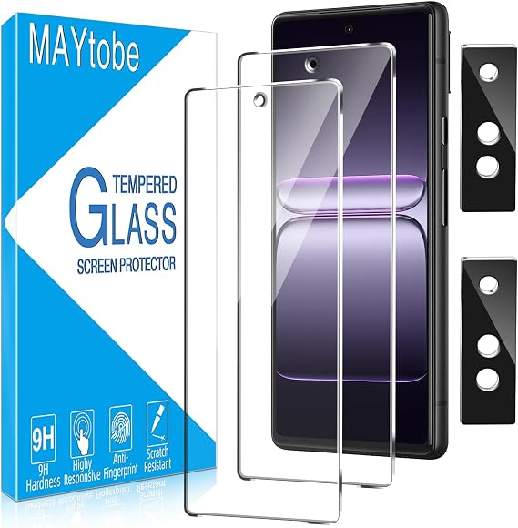 MAYtobe 2+2 Pack Screen Protector for Google Pixel 6 Tempered Glass | Screen Protector with Camera Lens Protector for Pixel 6, No Bubbles, Anti Scratch, Easy to Install